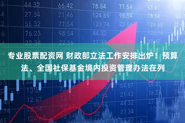 专业股票配资网 财政部立法工作安排出炉！预算法、全国社保基金境内投资管理办法在列